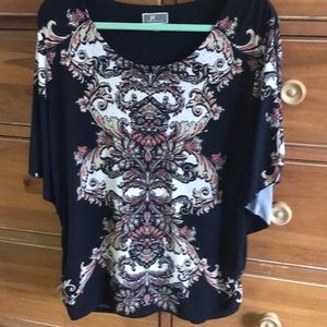 Blue Patterned Blouse